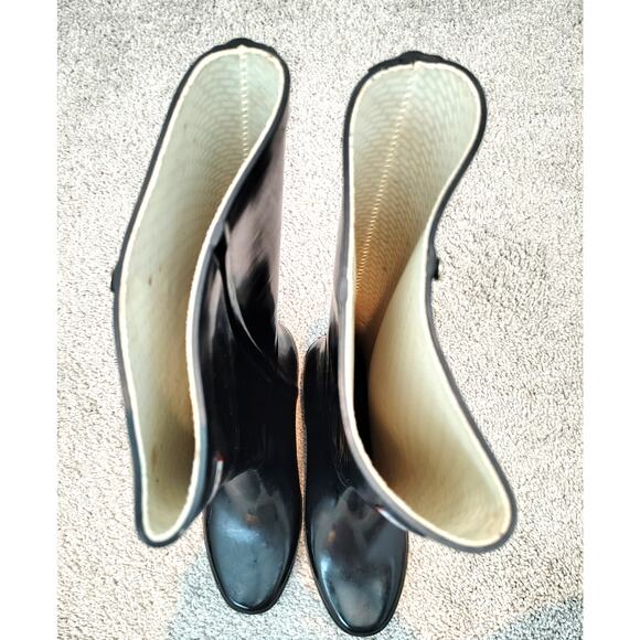 Hunter Boots Women's Size 7 Tall Black Wedge Rubber Rain Arolla W24044 - Picture 4 of 9